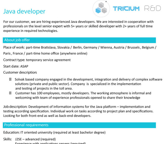 Java developer, Tricium R&D – Inostranstvo Tricium rd elektronika poslovi automatika